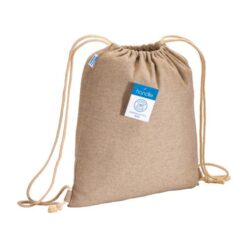 280 gr/m2 recycled cotton melange-effect backpack with drawstring choke closure attached 280 gr/m2 recycled cotton melange-effect backpack with drawstring choke closure attached