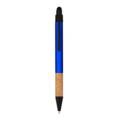 Recycled aluminium snap pen with cork grip and touchscreen Recycled aluminium snap pen with cork grip and touchscreen