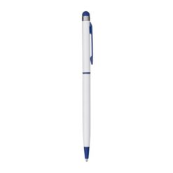 Metal twist pen, with touchscreen, clip and matching tip.