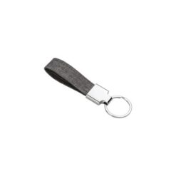 R-pet key ring with chrome-plated metal plate