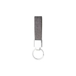 R-pet key ring with chrome-plated metal plate
