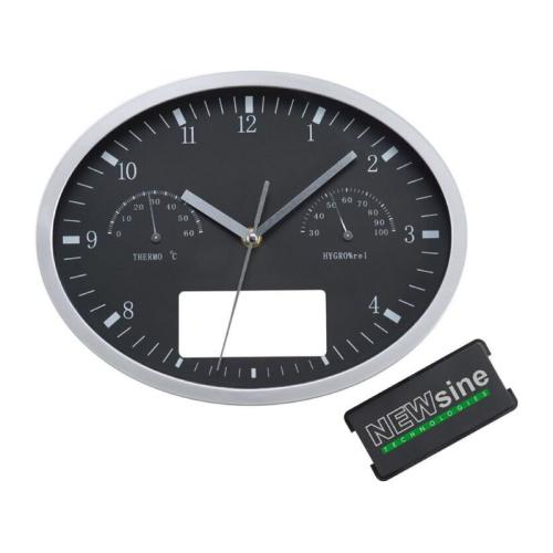 Wall clock with hygrometer, thermometer and click Wall clock with hygrometer, thermometer and click
