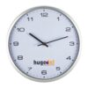 Wall clock with silver frame and click system