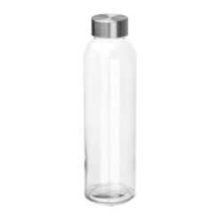 Transparent drinking bottle with grey lid Transparent drinking bottle with grey lid