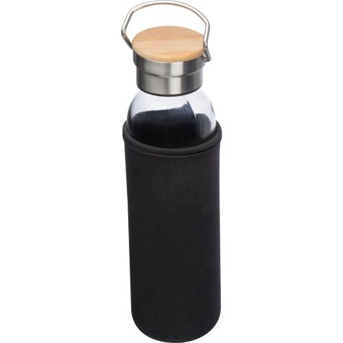 Glass bottle with neoprene sleeve, 600ml Glass bottle with neoprene sleeve, 600ml