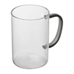 glass mug with coloured handle glass mug with coloured handle