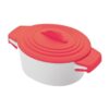Porcelain pot with siliconee lid and heat protecte Porcelain pot with siliconee lid and heat protecte