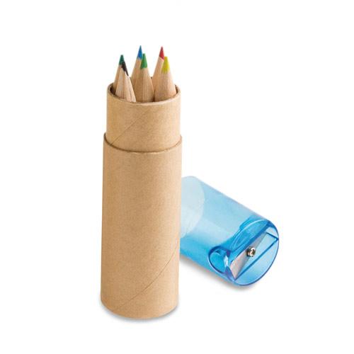 ROLS. Pencil box tube with 6 coloured pencils and sharpener ROLS. Pencil box tube with 6 coloured pencils and sharpener