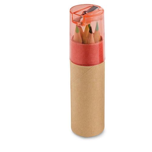 ROLS. Pencil box tube with 6 coloured pencils and sharpener ROLS. Pencil box tube with 6 coloured pencils and sharpener