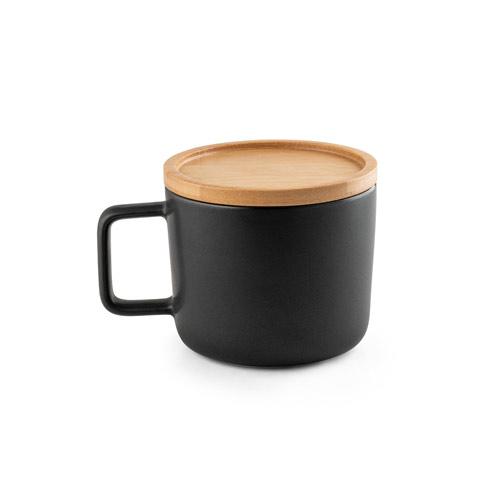 FANGIO. 230 mL ceramic mug with lid and bamboo base FANGIO. 230 mL ceramic mug with lid and bamboo base