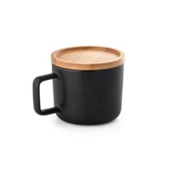 FANGIO. 230 mL ceramic mug with lid and bamboo base