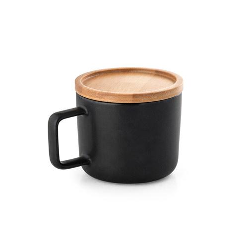 FANGIO. 230 mL ceramic mug with lid and bamboo base FANGIO. 230 mL ceramic mug with lid and bamboo base