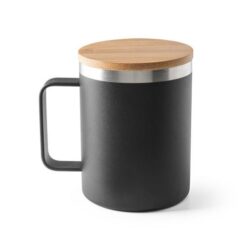 LAUDA. Mug in 90% recycled stainless steel with bamboo lid LAUDA. Mug in 90% recycled stainless steel with bamboo lid