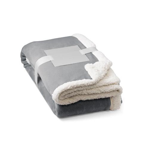HEIDEN. Reversible fleece blanket with satin ribbon and personalised card HEIDEN. Reversible fleece blanket with satin ribbon and personalised card