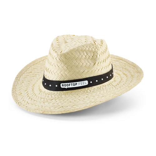 EDWARD POLI. Natural straw hat with polyester ribbon EDWARD POLI. Natural straw hat with polyester ribbon