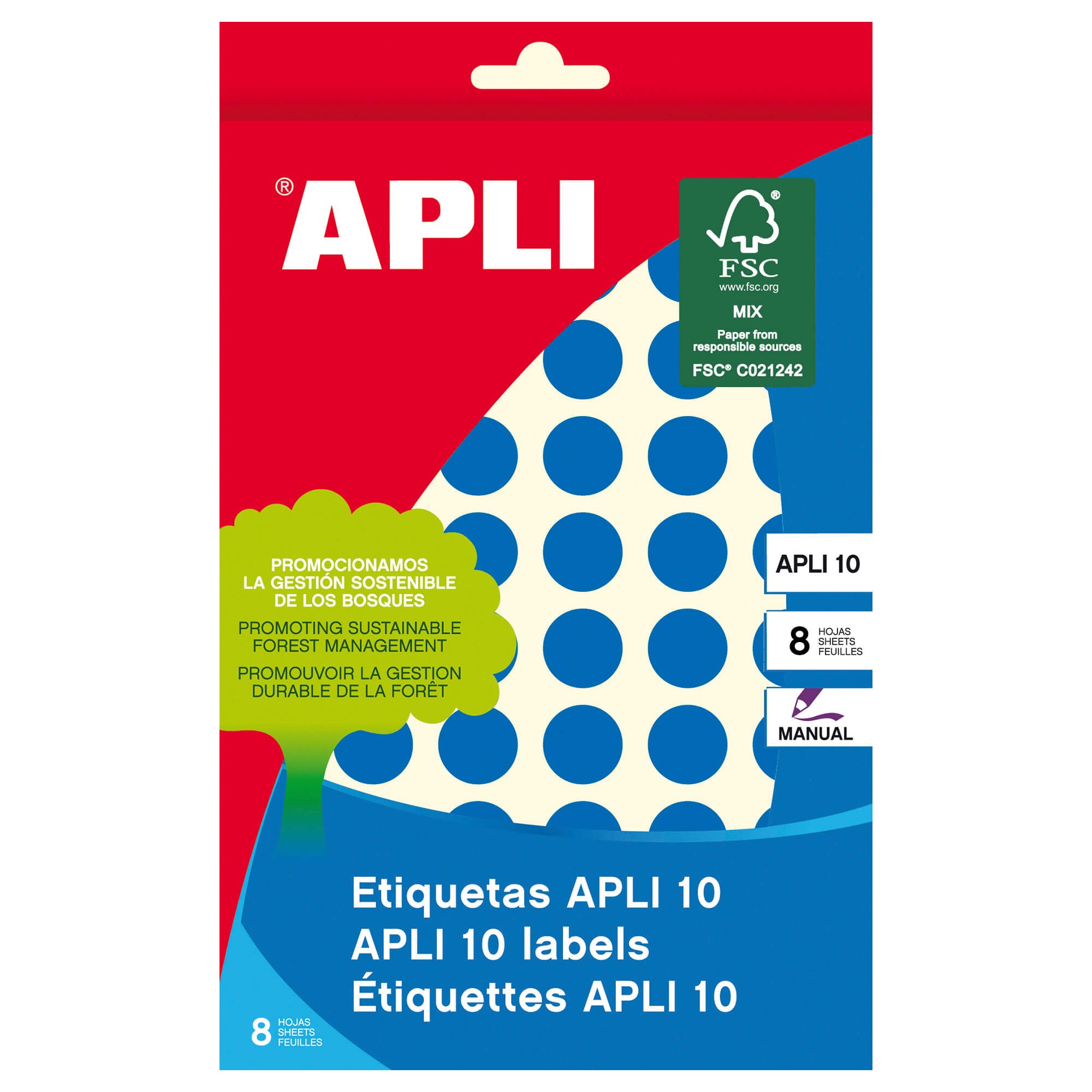 Etichete adezive Apli, albastre, rotunde, diametru 13 mm, 8 coli/set, 616 etichete/set Etichete adezive Apli, albastre, rotunde, diametru 13 mm, 8 coli/set, 616 etichete/set