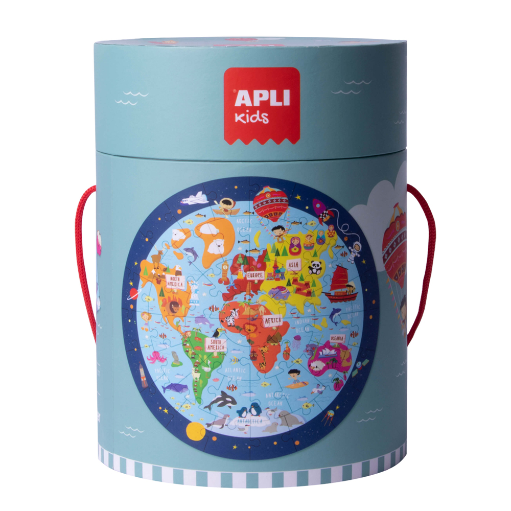 Puzzle circular Apli, 48 piese, tematica Sistemul Harta Lumii Puzzle circular Apli, 48 piese, tematica Sistemul Harta Lumii
