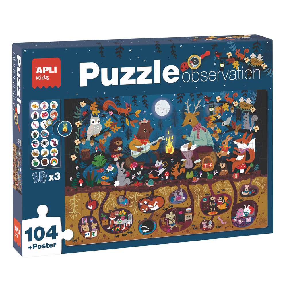 Puzzle Observation Apli, 104 piese, tematica Padure Puzzle Observation Apli, 104 piese, tematica Padure