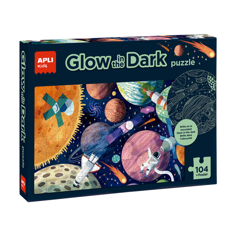 Puzzle Apli, 104 piese, 5x5 cm, Glow In The Dark, Sistemul Solar Puzzle Apli, 104 piese, 5x5 cm, Glow In The Dark, Sistemul Solar