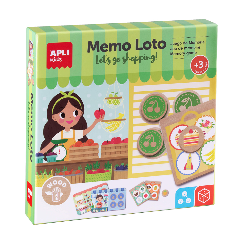Joc memorie Apli, Memo Loto, 4 table lemn, 16 piese lemn Joc memorie Apli, Memo Loto, 4 table lemn, 16 piese lemn