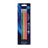 Creion grafit HB Zenith, triunghiulare, cu radiera, 4 bucati/blister
