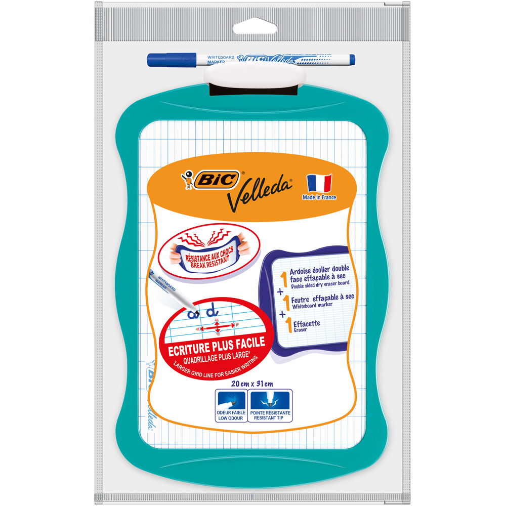 Tablita Velleda Bic Kids, 20 x 31 cm, cu marker si burete, diverse culori Tablita Velleda Bic Kids, 20 x 31 cm, cu marker si burete, diverse culori