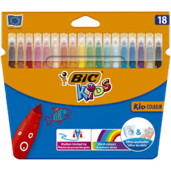 Markere lavabile Bic Kid Couleur, 18 culori/set