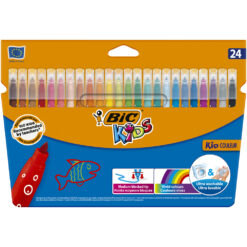 Markere lavabile Bic Kid Couleur, 24 culori/set