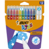 Markere lavabile Bic Colour and Erase, 12 culori/set