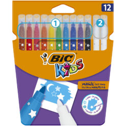 Markere lavabile Bic Colour and Erase, 12 culori/set