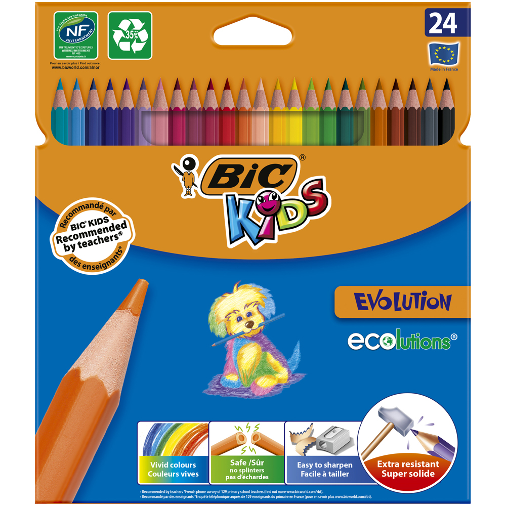 Creioane colorate Bic Evolution, 24 culori/set Creioane colorate Bic Evolution, 24 culori/set