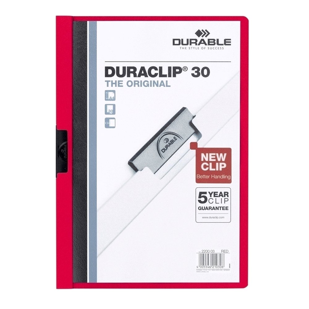 Dosar de prezentare Durable Duraclip, 30 coli, rosu Dosar de prezentare Durable Duraclip, 30 coli, rosu