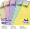 Hartie color GIMBOO, mix 5x20 coli, culori pastel, A4, 80g, 100 coli