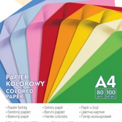 Hartie color GIMBOO, mix 5x20 coli, culori neon, A4, 80g, 100 coli
