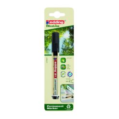 Marker permanent Edding 21, Ecoline, negru, varf rotund 1.5-3 mm, blister