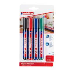 Marker permanent Edding 30, varf 1.5-3 mm, 4 culori/blister