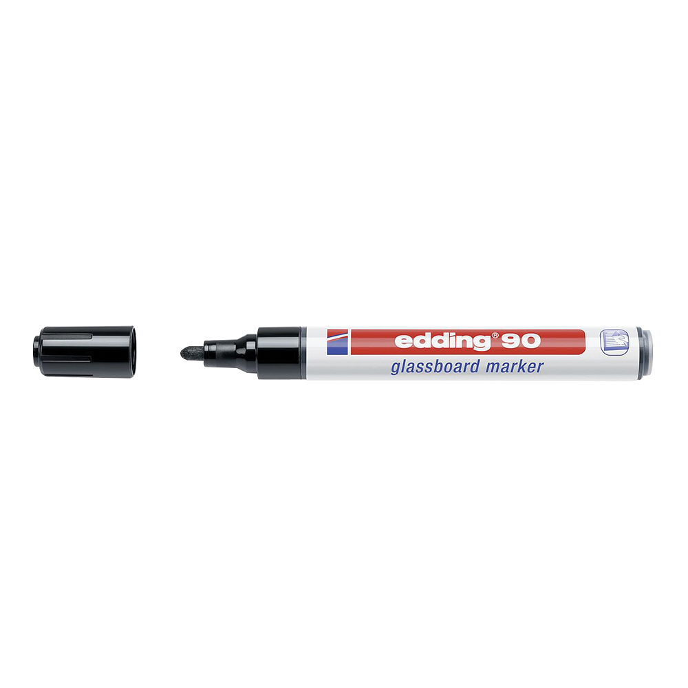 Marker Edding 90 pentru suprafete din sticla, varf 2-3 mm, negru Marker Edding 90 pentru suprafete din sticla, varf 2-3 mm, negru