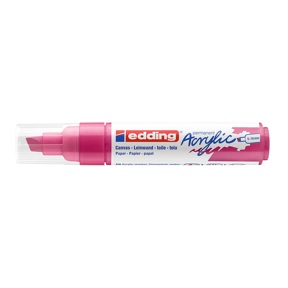 Marker acrilic, Edding 5000, varf tesit 5-10 mm, magenta Marker acrilic, Edding 5000, varf tesit 5-10 mm, magenta