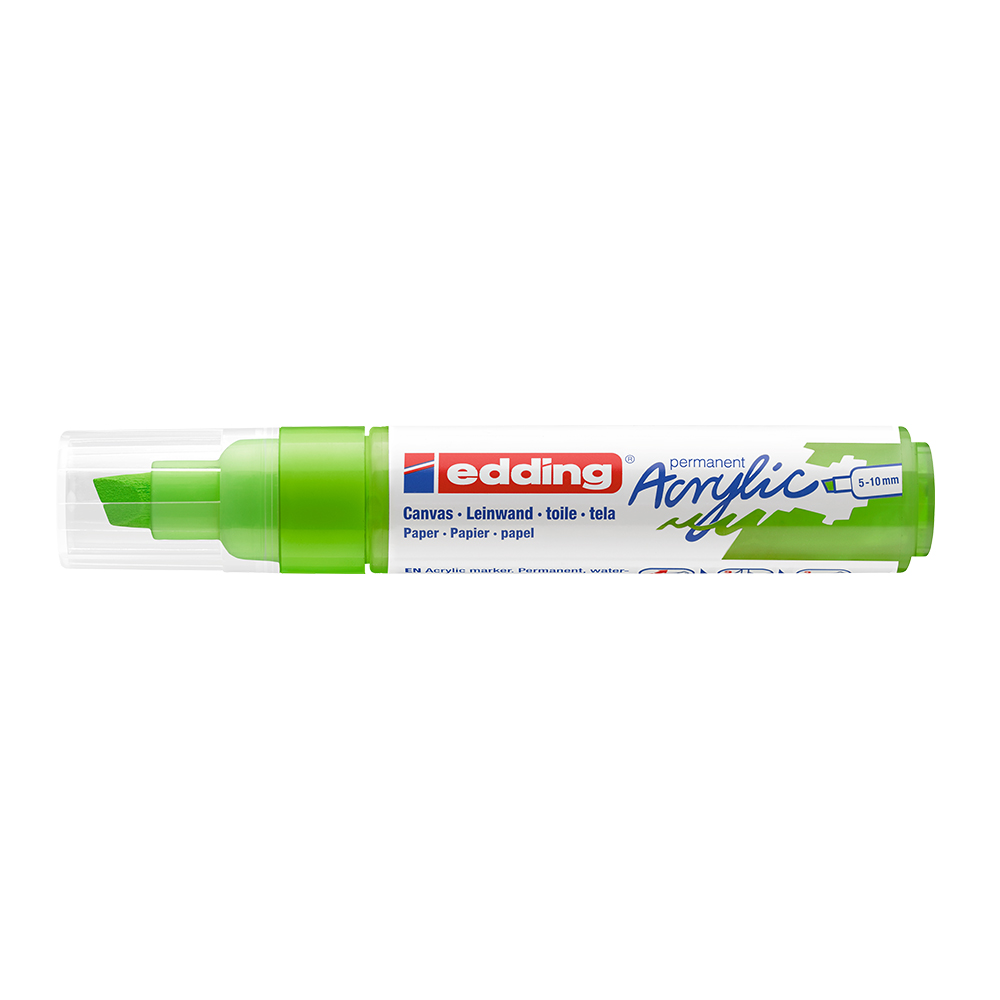 Marker acrilic, Edding 5000, varf tesit 5-10 mm, verde crud Marker acrilic, Edding 5000, varf tesit 5-10 mm, verde crud