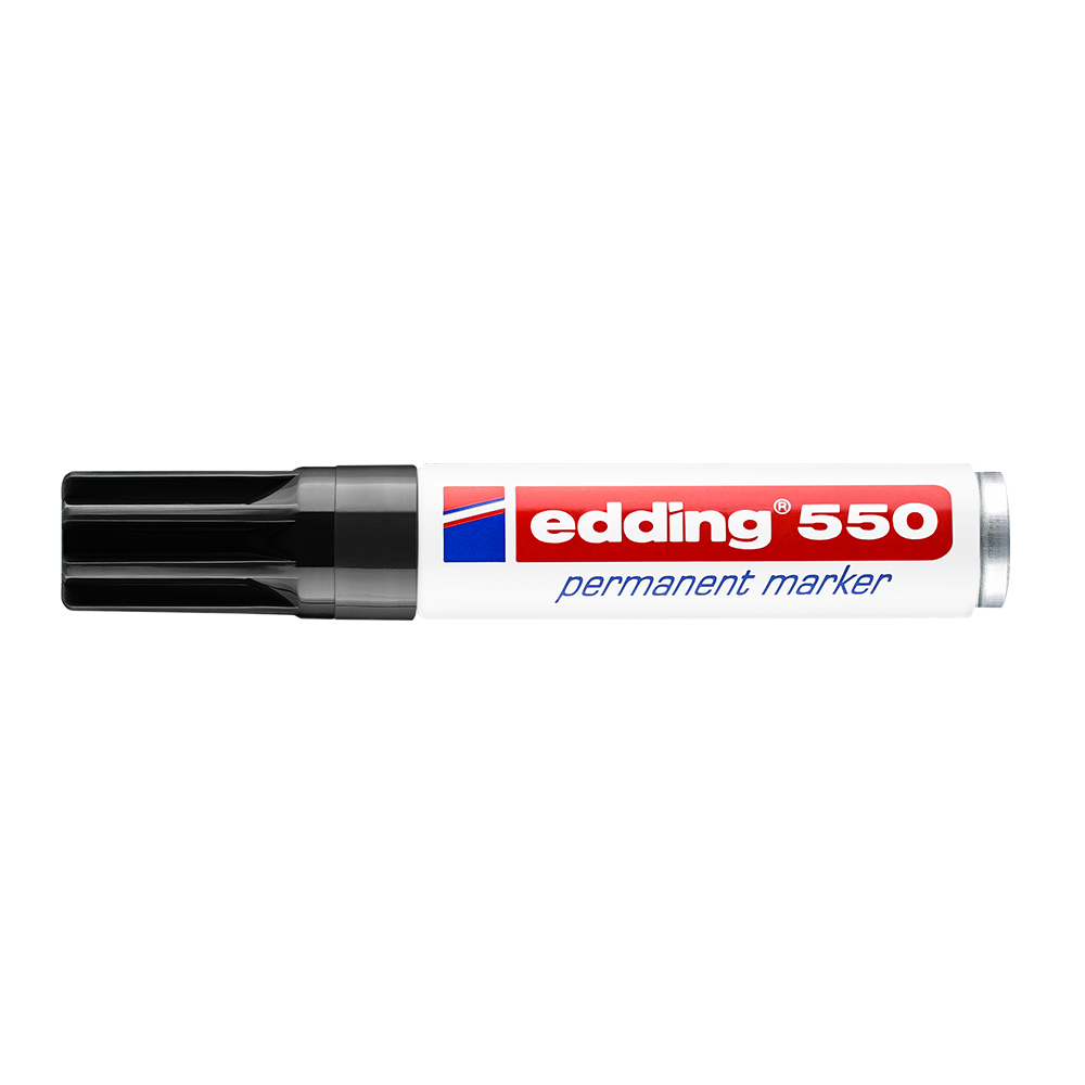 Marker permanent Edding 550, varf 3-4 mm, negru Marker permanent Edding 550, varf 3-4 mm, negru
