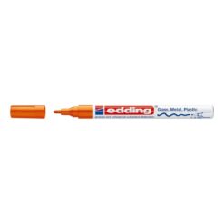 Marker permanent Edding 751 cu vopsea, corp metalic, varf rotund, 1-2 mm, portocaliu
