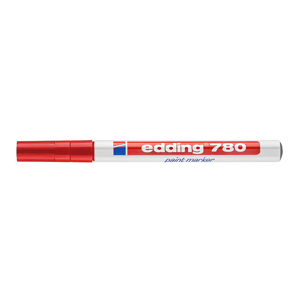 Marker cu vopsea Edding 780, corp metalic, varf 0.8 mm, rosu Marker cu vopsea Edding 780, corp metalic, varf 0.8 mm, rosu