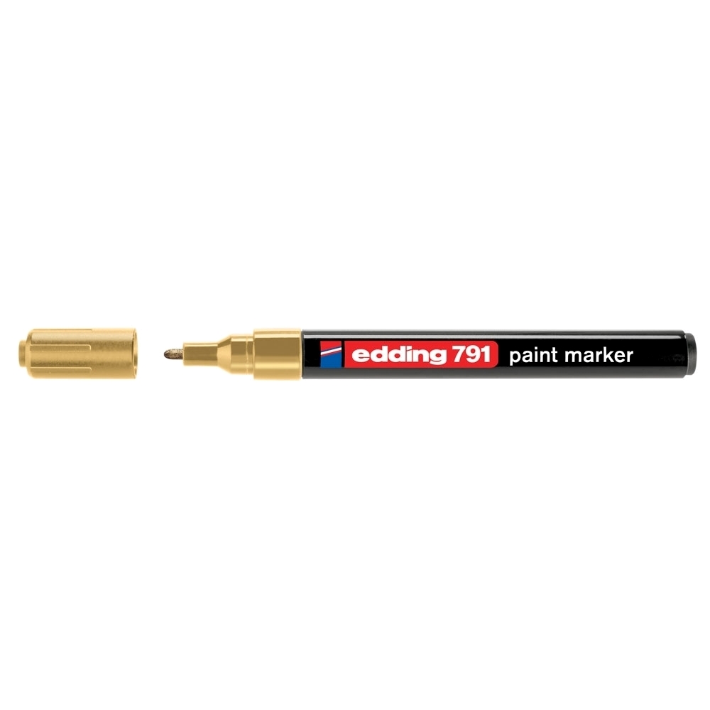 Marker permanent Edding 791, cu vopsea, corp plastic, varf rotund , 1-2 mm, auriu Marker permanent Edding 791, cu vopsea, corp plastic, varf rotund , 1-2 mm, auriu