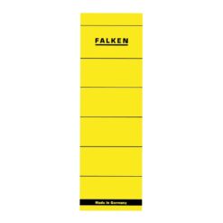 Etichete Falken autoadezive, pentru bibliorafturi,  60 x 190 mm, galben