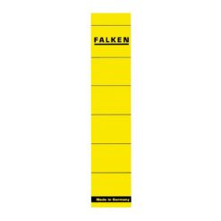 Etichete Falken autoadezive, pentru bibliorafturi,  36 x 190 mm, galben