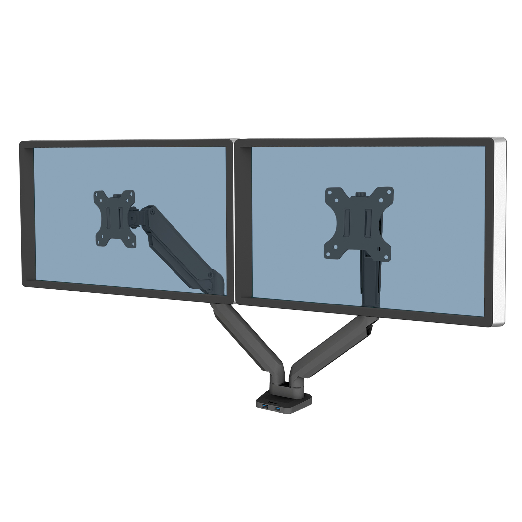 Brat pentru monitor Fellowes Platinum, orizontal, dublu, negru Brat pentru monitor Fellowes Platinum, orizontal, dublu, negru