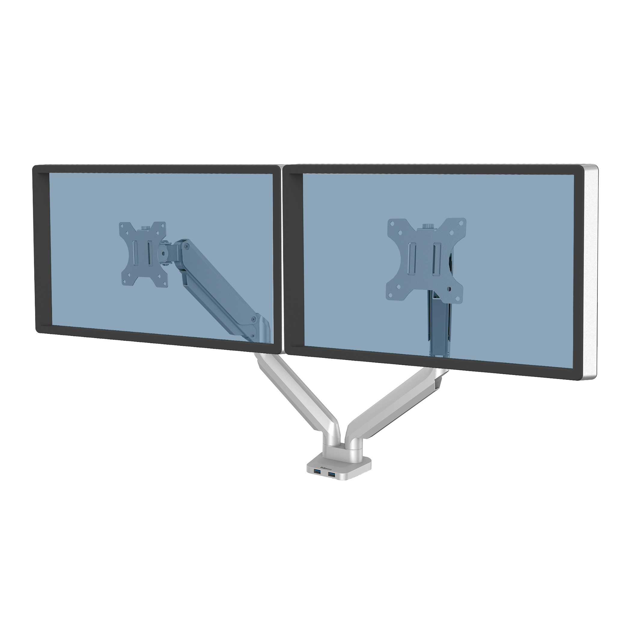 Brat pentru monitor Fellowes Platinum, orizontal, dublu, argintiu Brat pentru monitor Fellowes Platinum, orizontal, dublu, argintiu