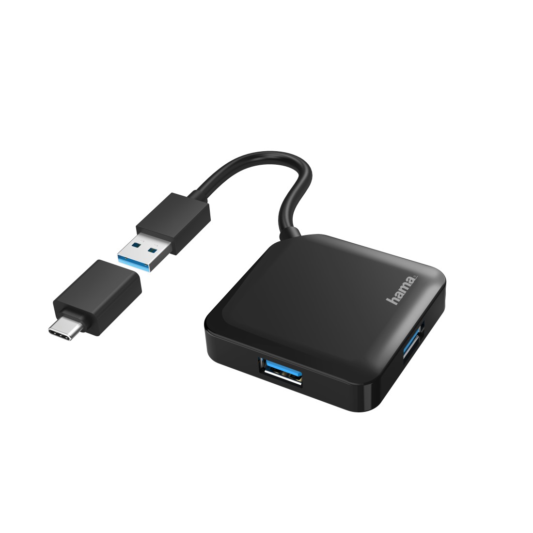 Hama Hub USB, 4 porturi, USB 3.2 Gen 1, 5 Gbit/s, adaptor USB-C Hama Hub USB, 4 porturi, USB 3.2 Gen 1, 5 Gbit/s, adaptor USB-C