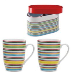 Set de 2 cani din portelan cu design multicolor