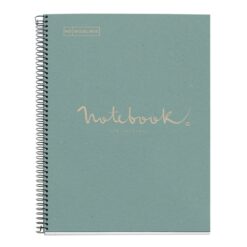 Caiet reciclat Miquelrius ECOBLUE Emotions, cu spira, A4, dictando, 80 file, bleu